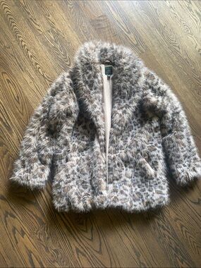 Wild Fable Faux Fur Leopard Print Coat
